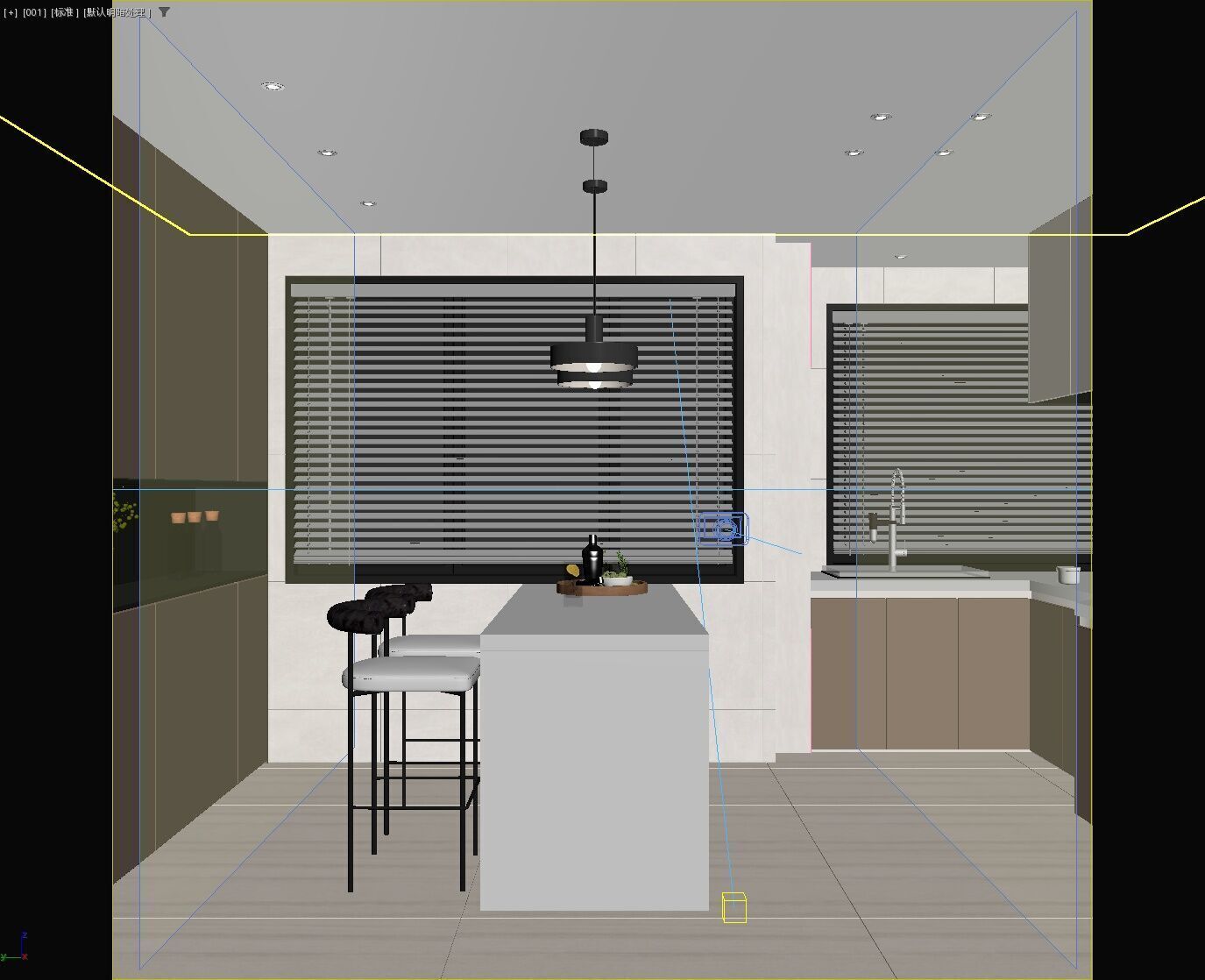 Modern simple restaurant 3D model_5