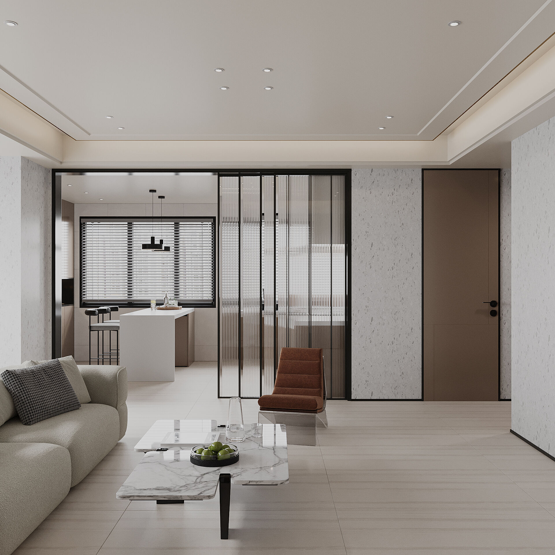 Modern simple restaurant 3D model_2