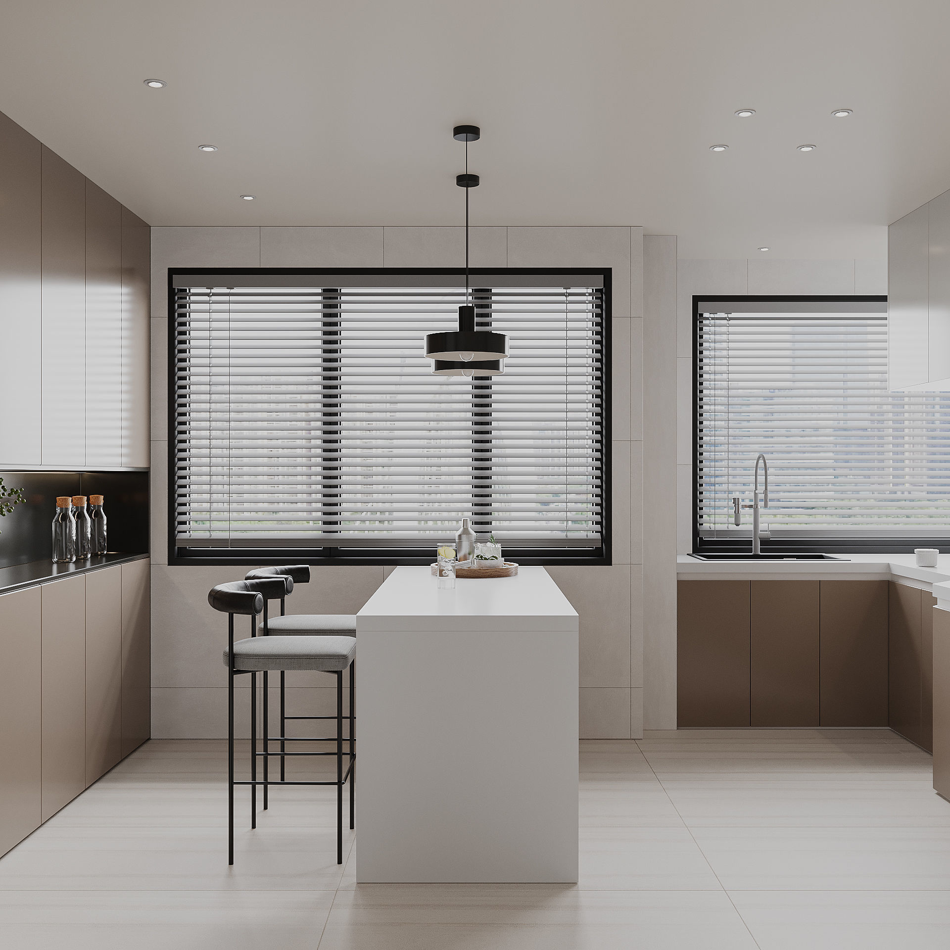 Modern simple restaurant 3D model_4