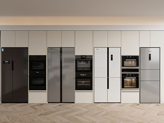 Modern Kitchen Appliances Set - Refrigerators  331 3D model