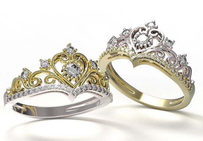 Ring disney princess tiara 3D print model
