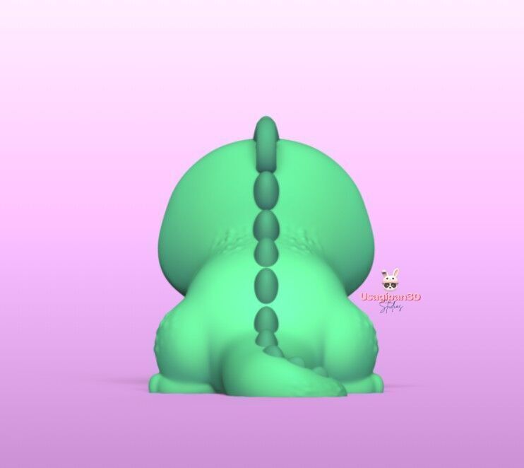 Cute Iguana Cartoon and Keychain Version 3D print model_8