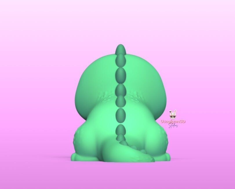 Cute Iguana Cartoon and Keychain Version 3D print model_4