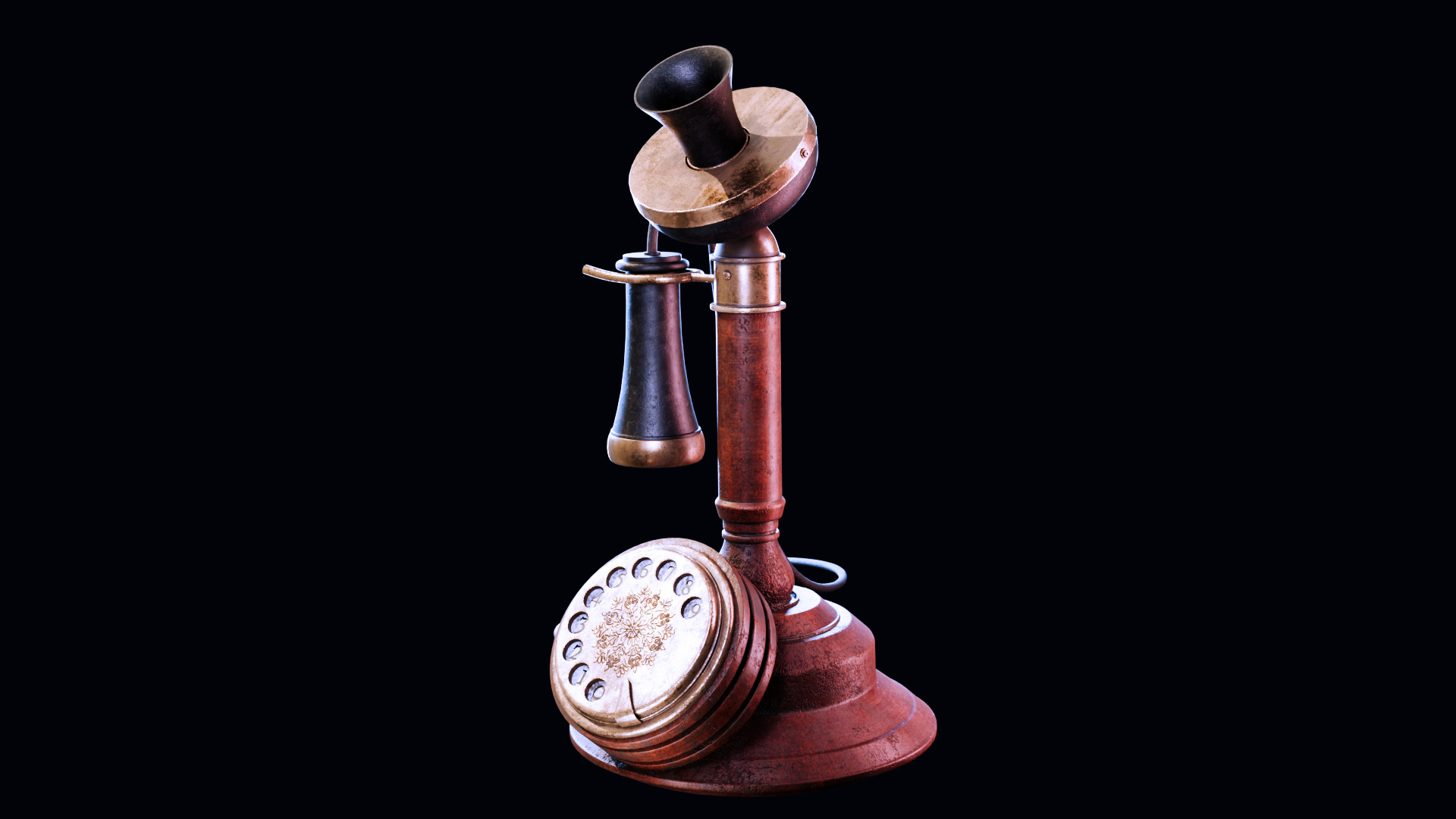 Vintage Candlestick Telephone  High-Quality 3D Model 3D model_3