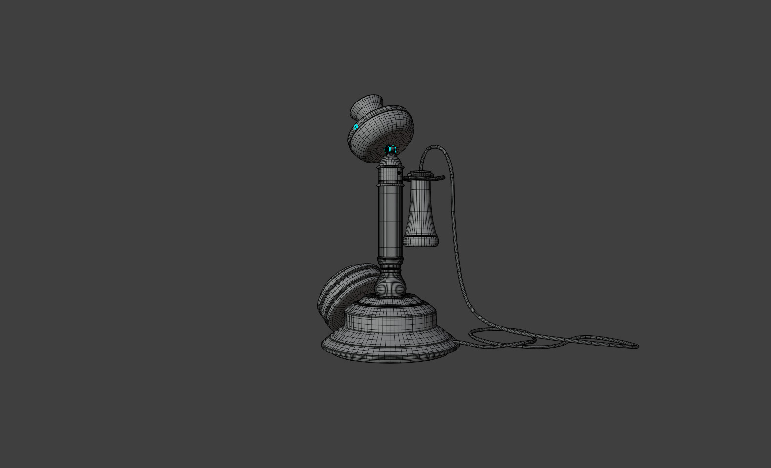 Vintage Candlestick Telephone  High-Quality 3D Model 3D model_10