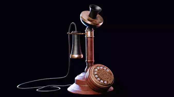 Vintage Candlestick Telephone  High-Quality 3D Model 3D model Vintage Candlestick Telephone  High-Quality 3D Model 3D model