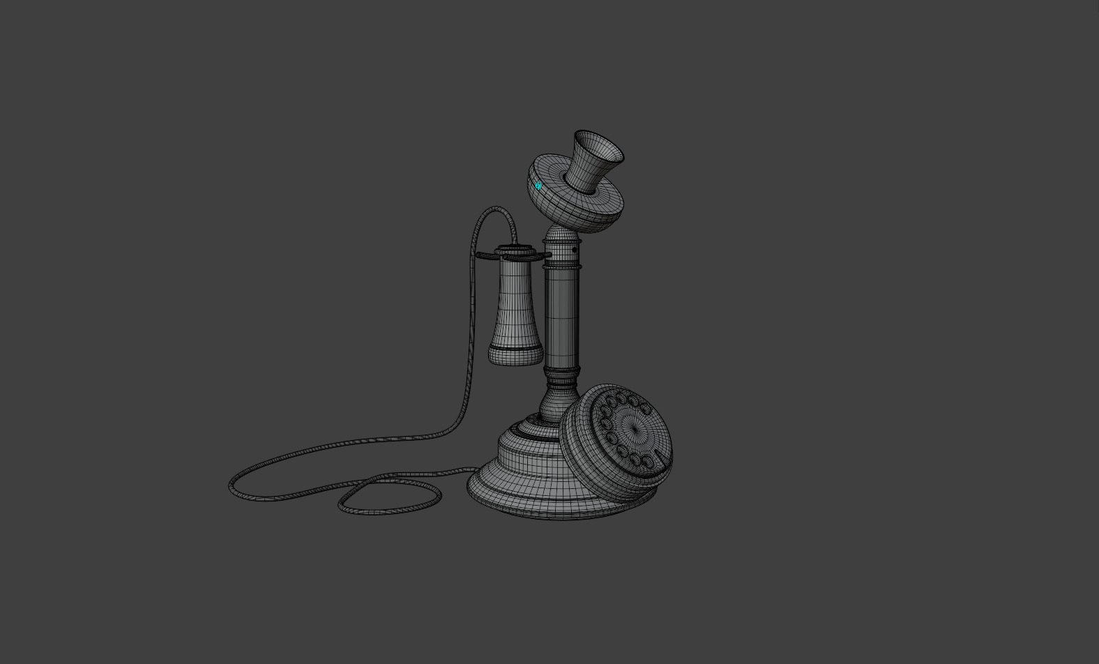 Vintage Candlestick Telephone  High-Quality 3D Model 3D model_8