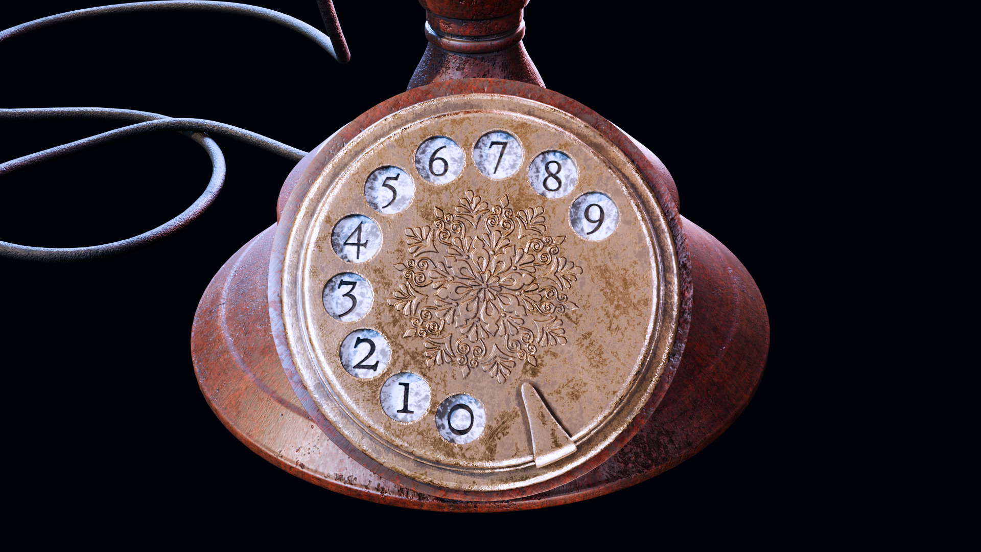Vintage Candlestick Telephone  High-Quality 3D Model 3D model_7