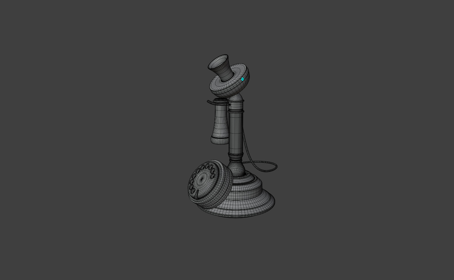 Vintage Candlestick Telephone  High-Quality 3D Model 3D model_9