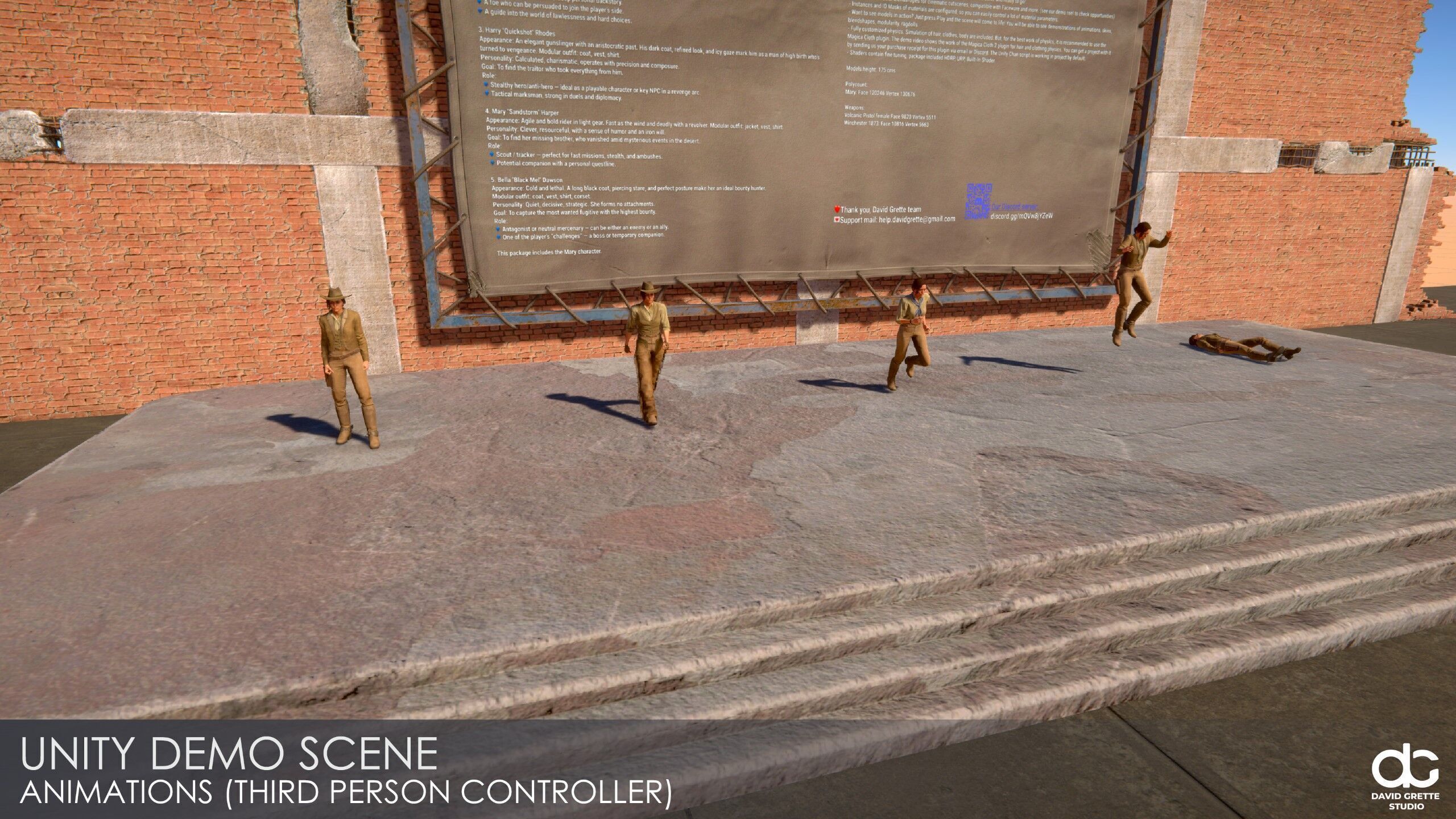 Western Character Mary - Survival Shooter Cowboy Cowgirl Woman Low-poly 3D model_29