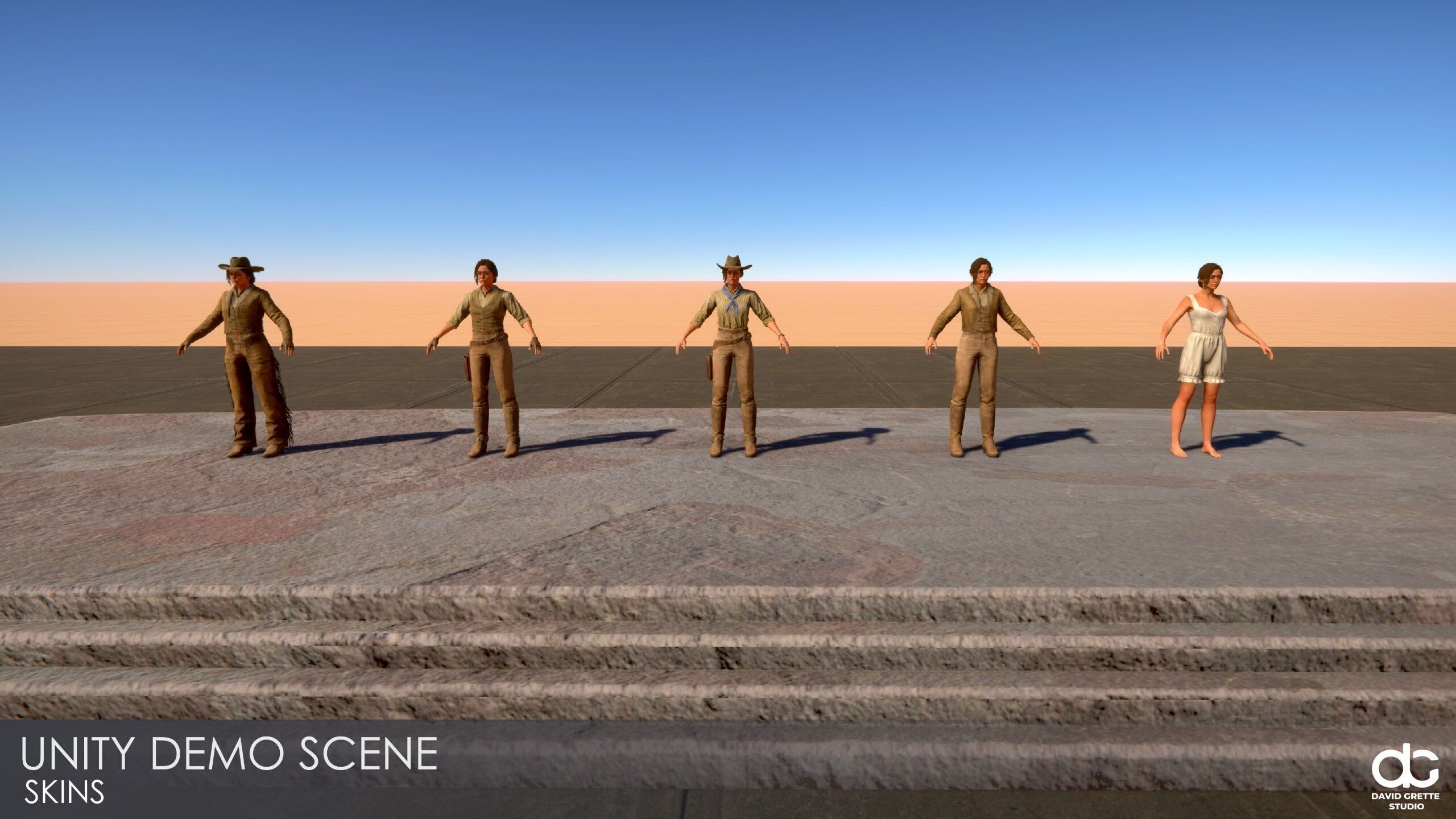 Western Character Mary - Survival Shooter Cowboy Cowgirl Woman Low-poly 3D model_31