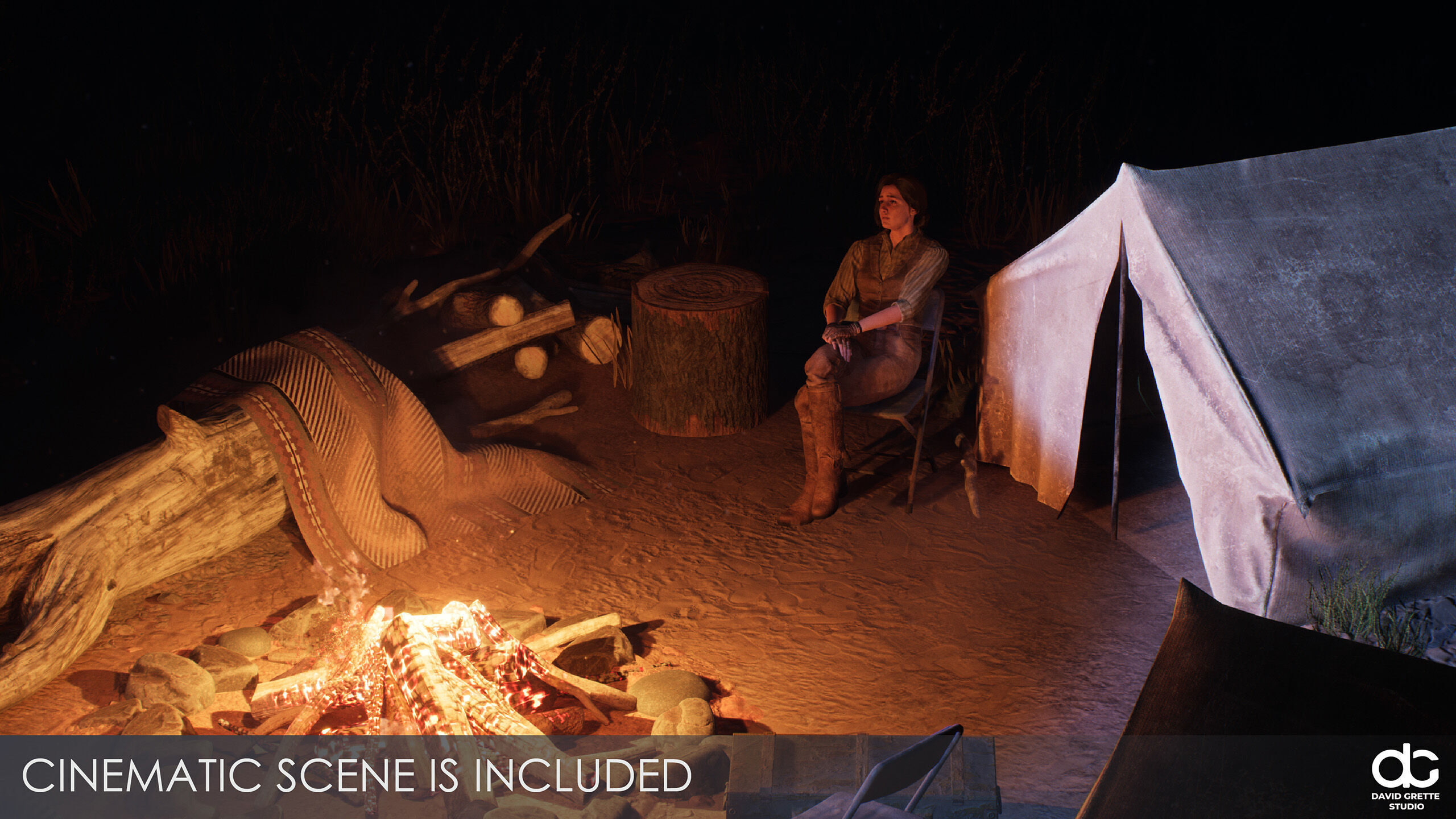 Western Character Mary - Survival Shooter Cowboy Cowgirl Woman Low-poly 3D model_6