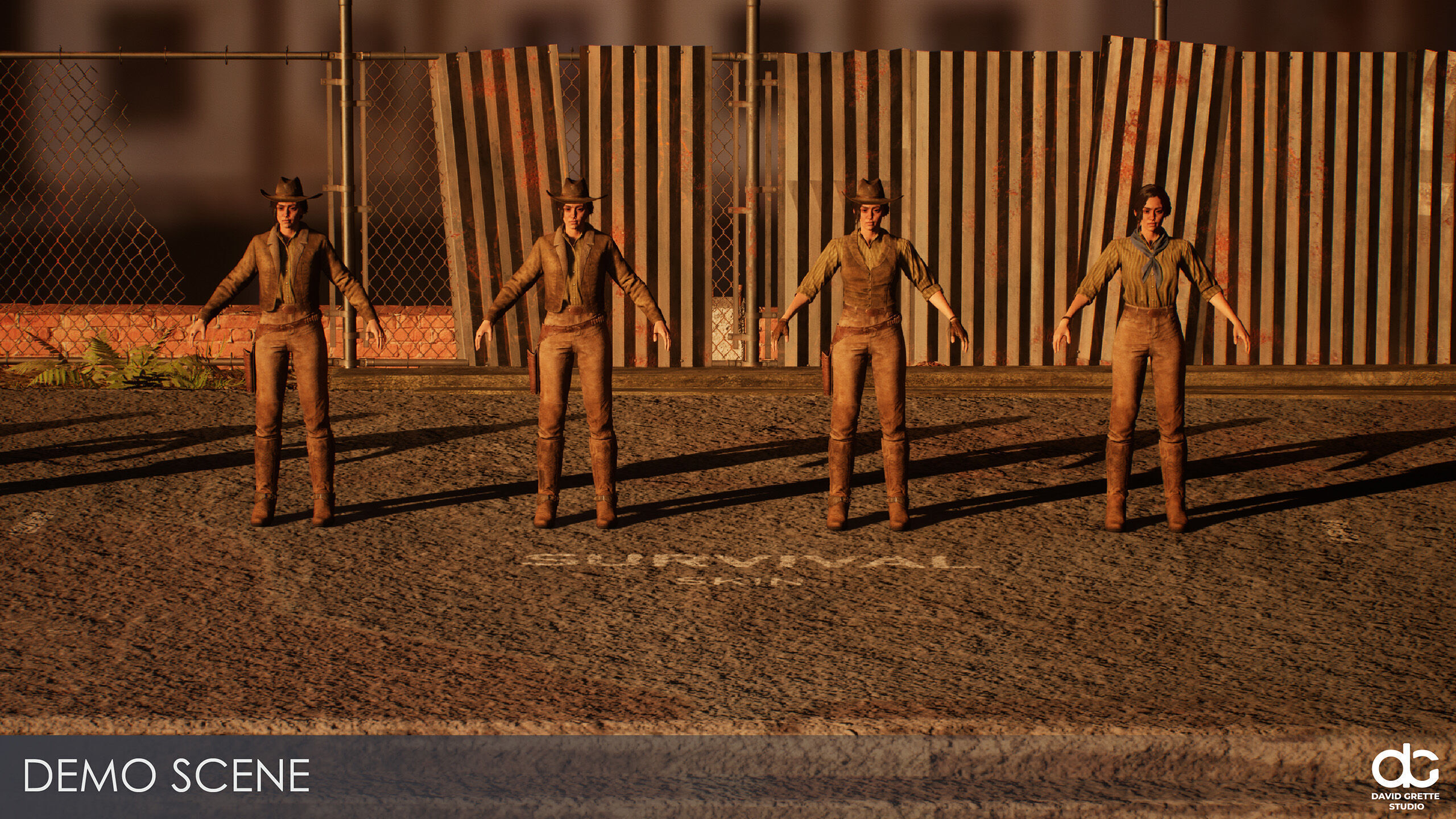 Western Character Mary - Survival Shooter Cowboy Cowgirl Woman Low-poly 3D model_23