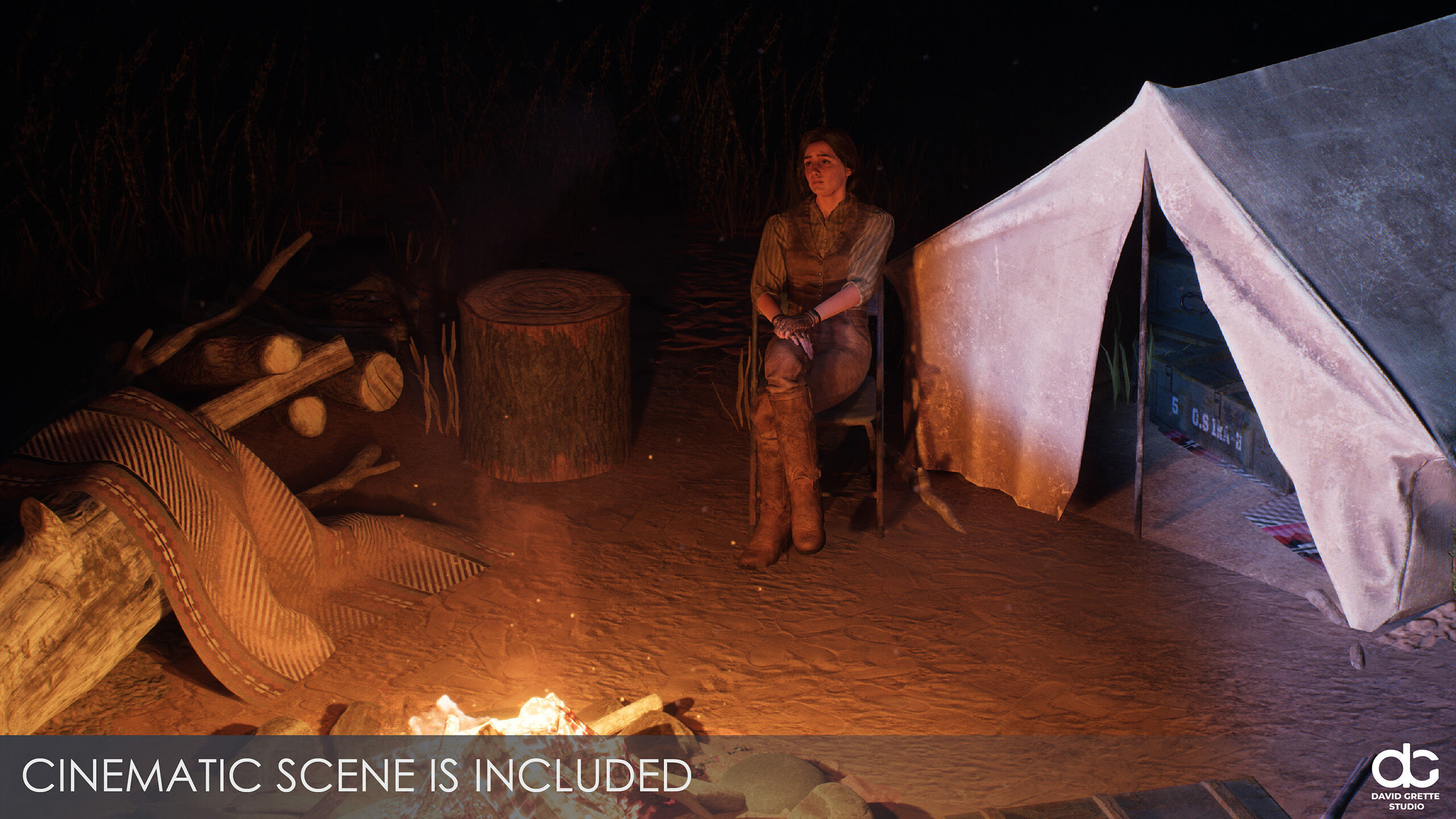 Western Character Mary - Survival Shooter Cowboy Cowgirl Woman Low-poly 3D model_8