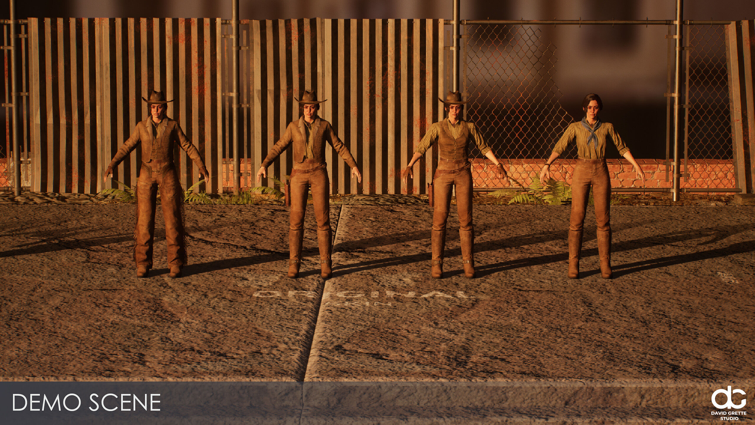 Western Character Mary - Survival Shooter Cowboy Cowgirl Woman Low-poly 3D model_27