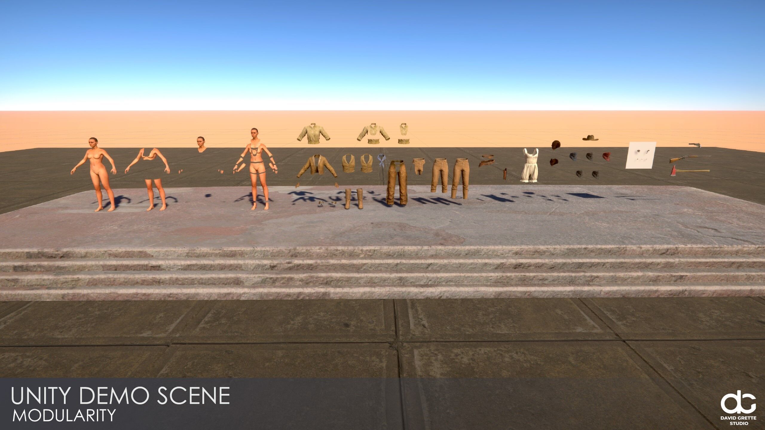 Western Character Mary - Survival Shooter Cowboy Cowgirl Woman Low-poly 3D model_30