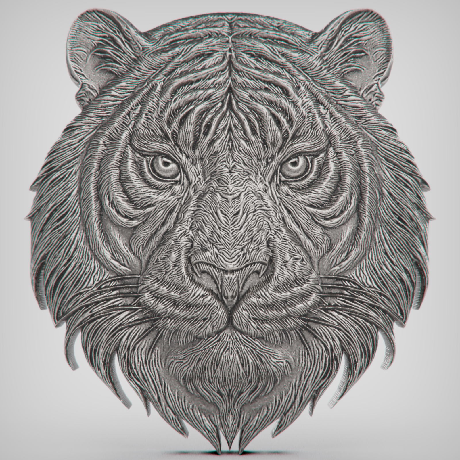 TIGER FACE - ROSTO TIGRE 3D model_2