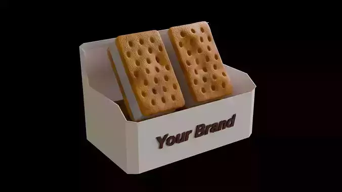 Food crispy cookie sandwich 3D model