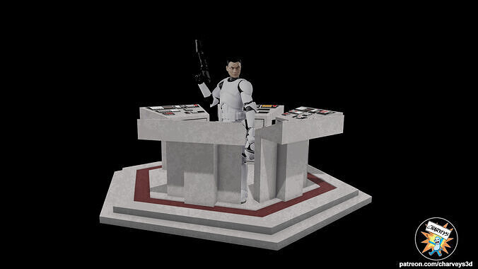 Star Wars Tranquility Detention Area Console for action figures 3D print model