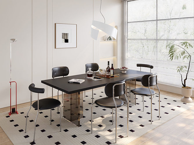 Modern Minimalist Dining Room 245 3D model