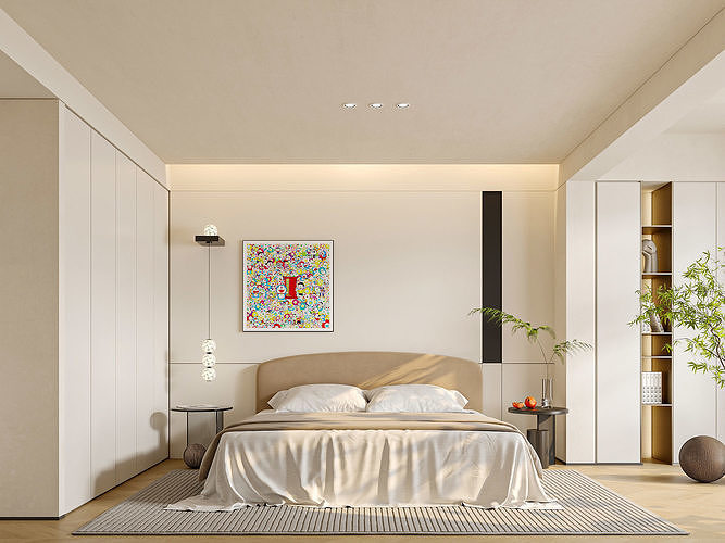 Minimalist Modern Bedroom Interior  223 3D model