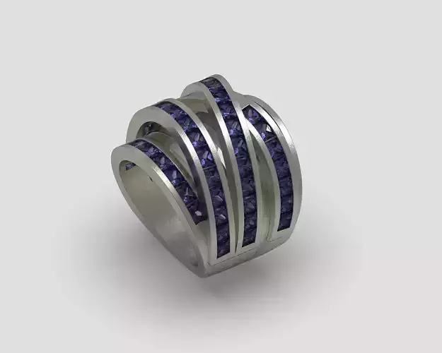 Ring R 211 channel set princess cut diamond band