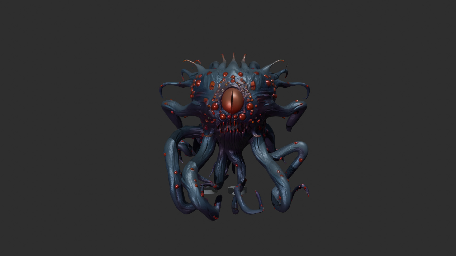 Tentacled monster Low-poly 3D model_2