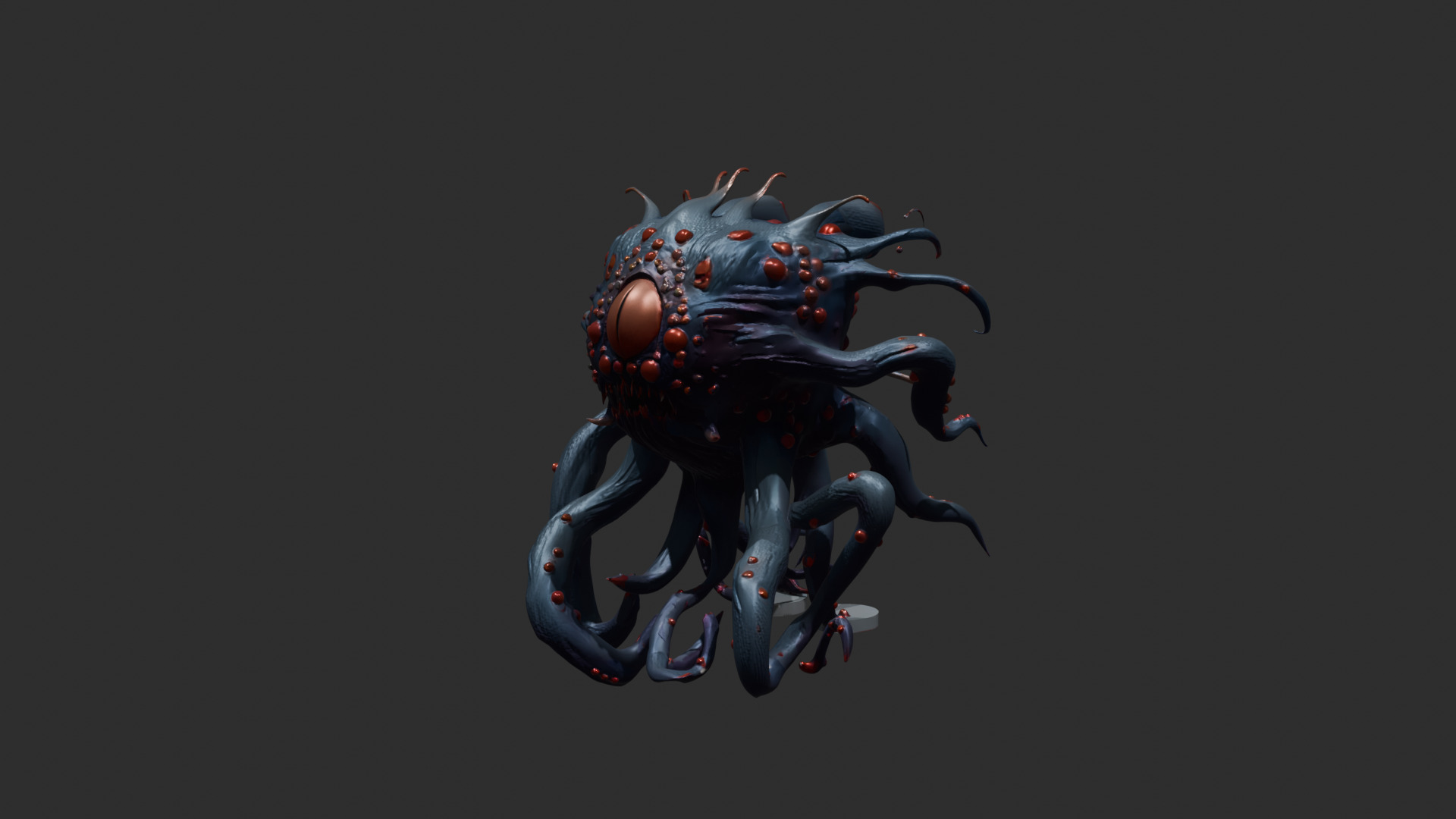 Tentacled monster Low-poly 3D model_1