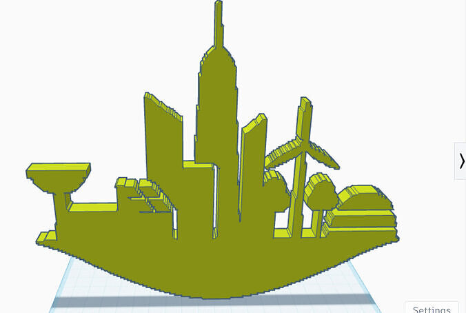 Futuristic city for 3d print Low-poly 3D print model