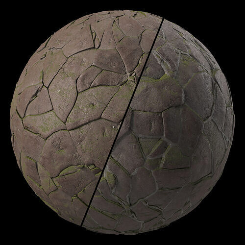 Pavement Materials 105- Brush Rock - Sbsar Pbr 4k Seamless Texture