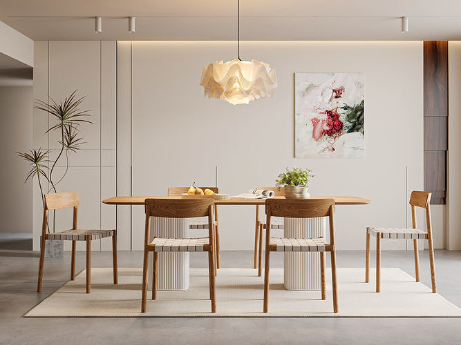 Natural Minimalist Dining Room 204 3D model