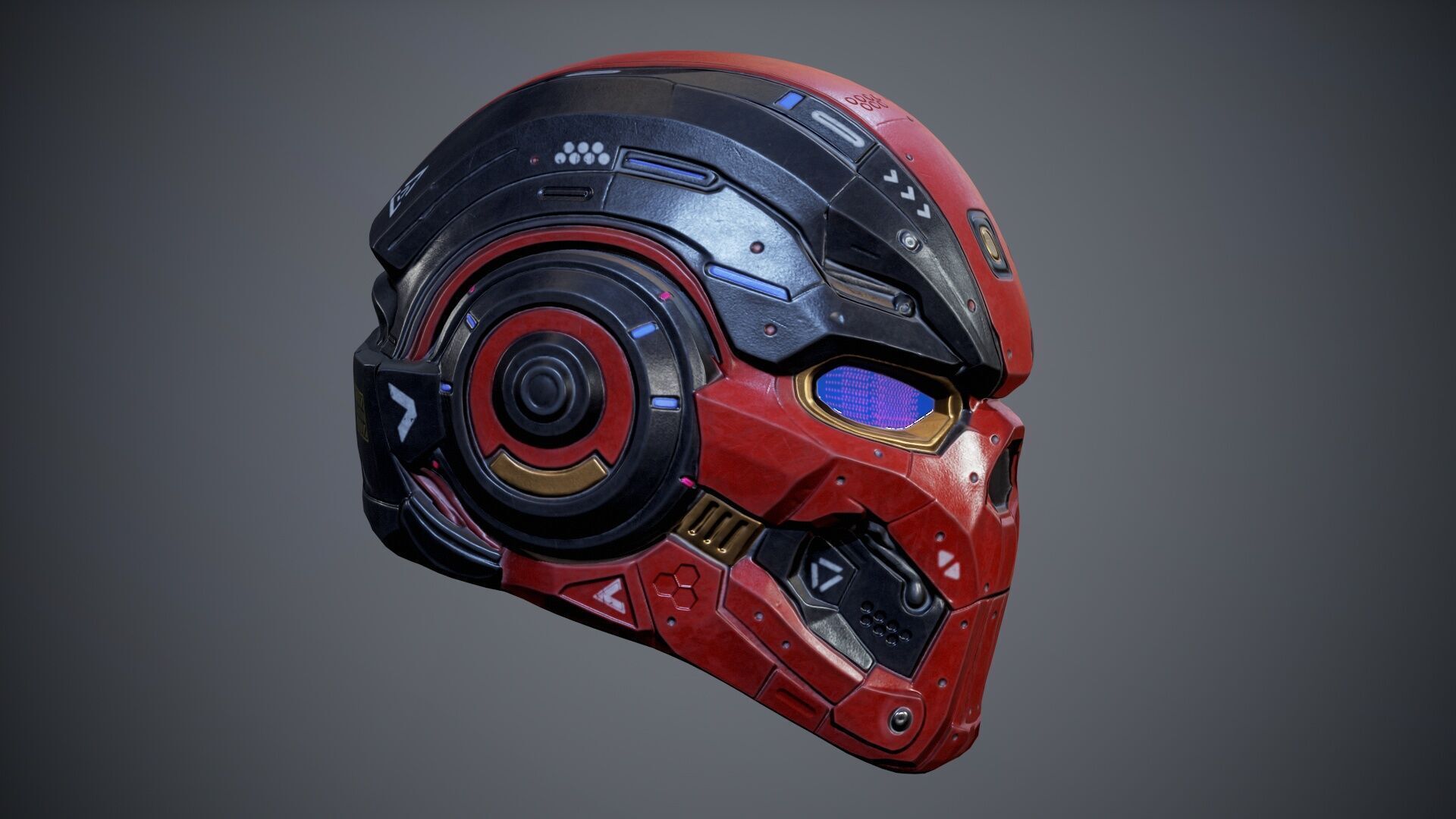 Sci-Fi Helmet p01 Low-poly 3D model_6