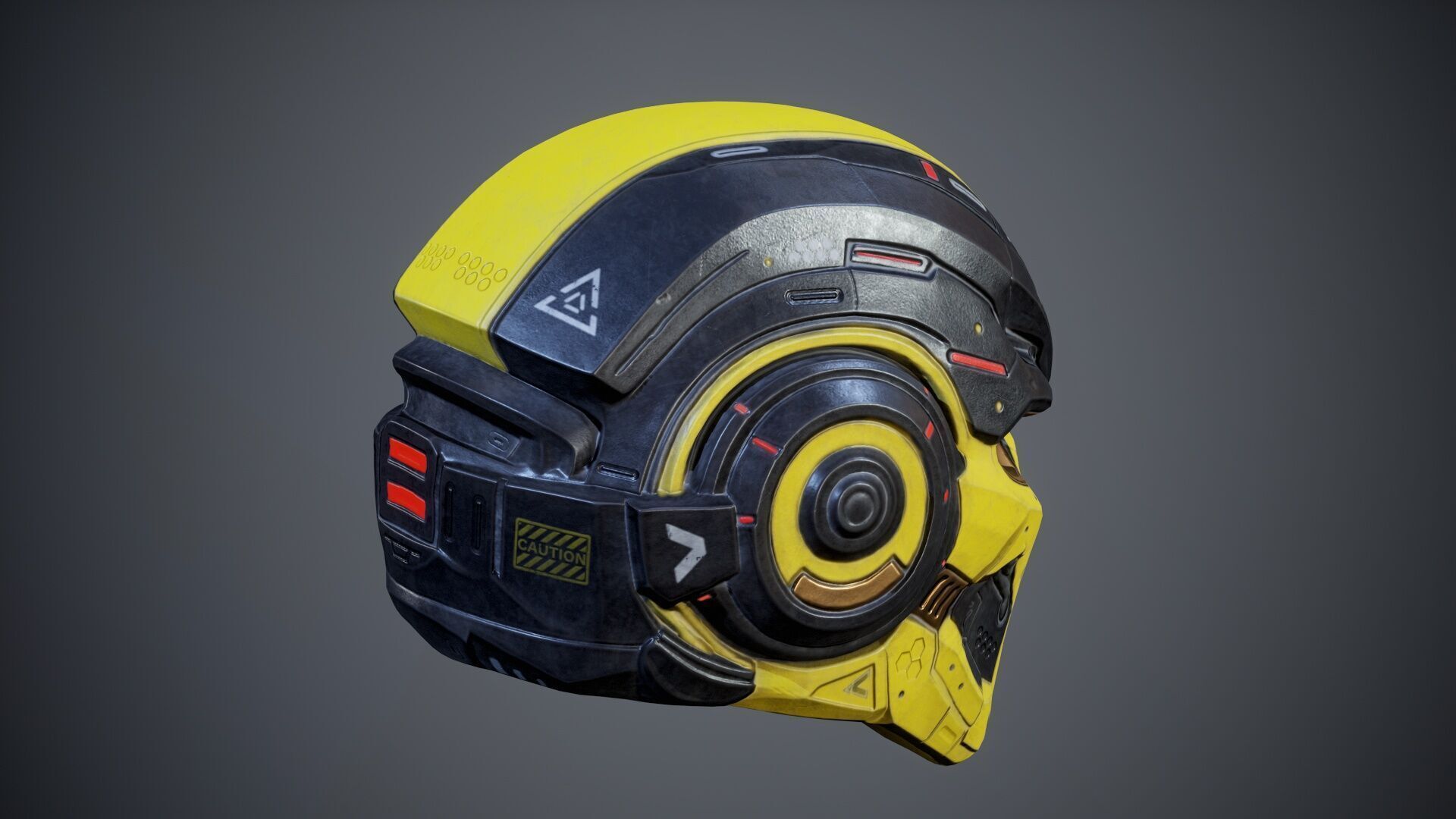 Sci-Fi Helmet p01 Low-poly 3D model_11