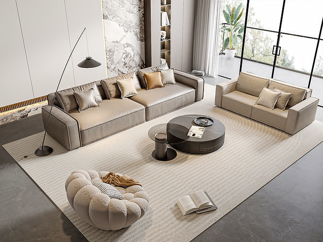 Modern Minimalist Living Room 156 3D model