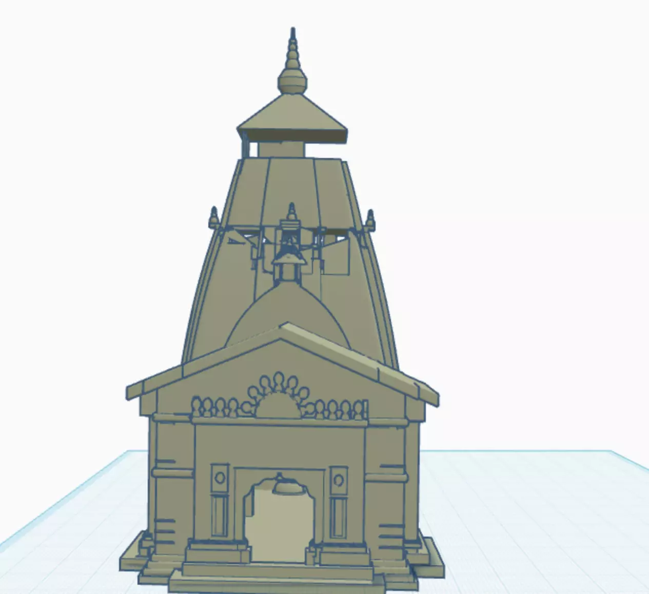 A Shiva old type Indian mandir 3D print model_0