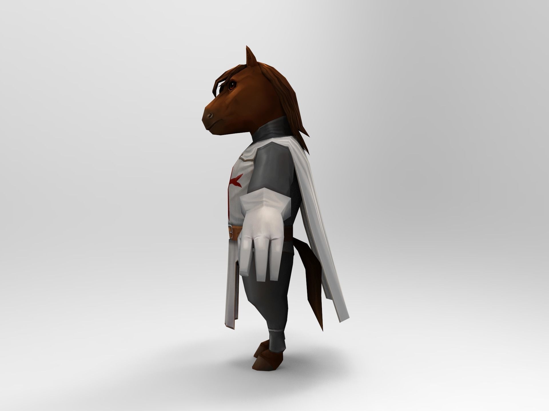 Knight Character Horse Low-poly 3D model_3