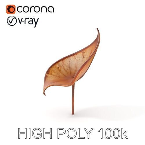 Elegant Leaf Sculpture Model Pack Low-poly 3D model