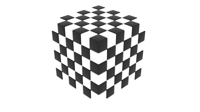 Checker Rubiks Cube 3D model