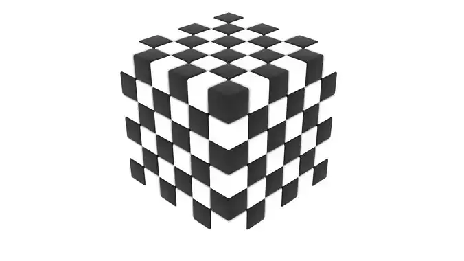 Checker Rubiks Cube 3D model