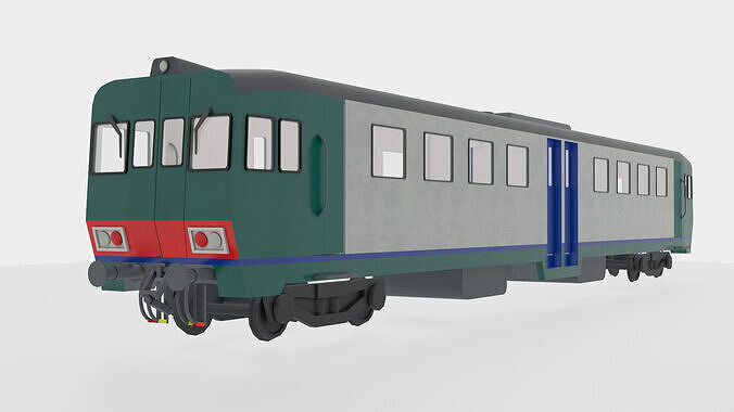 Simple Italian Train Free low-poly 3D model