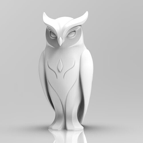 Mystical owl minimalist sculpture 3D print model