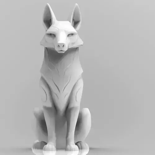 Mystical wolf minimalist sculpture