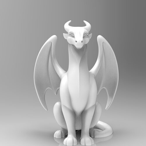 Mystical Dragon minimalist sculpture 3D print model