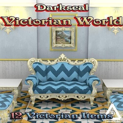 Victorian World for Poser Daz3d Blender 1800s Victorian Decor 3D model