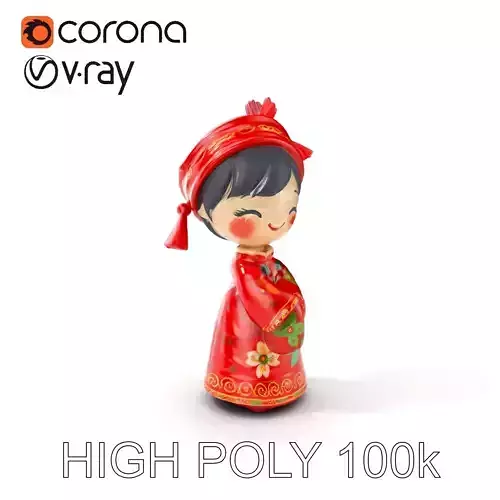 Traditional Doll Model Pack with Textured Garments