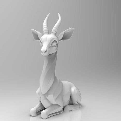 Gazella gazella minimalist sculpture 3D print model