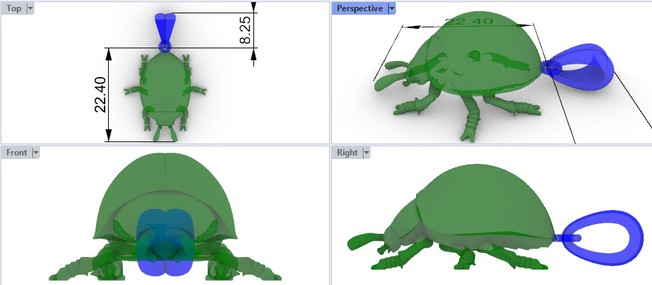 Ladybug Pendant Necklace charm Bracelet Jewelry  3D print model_25