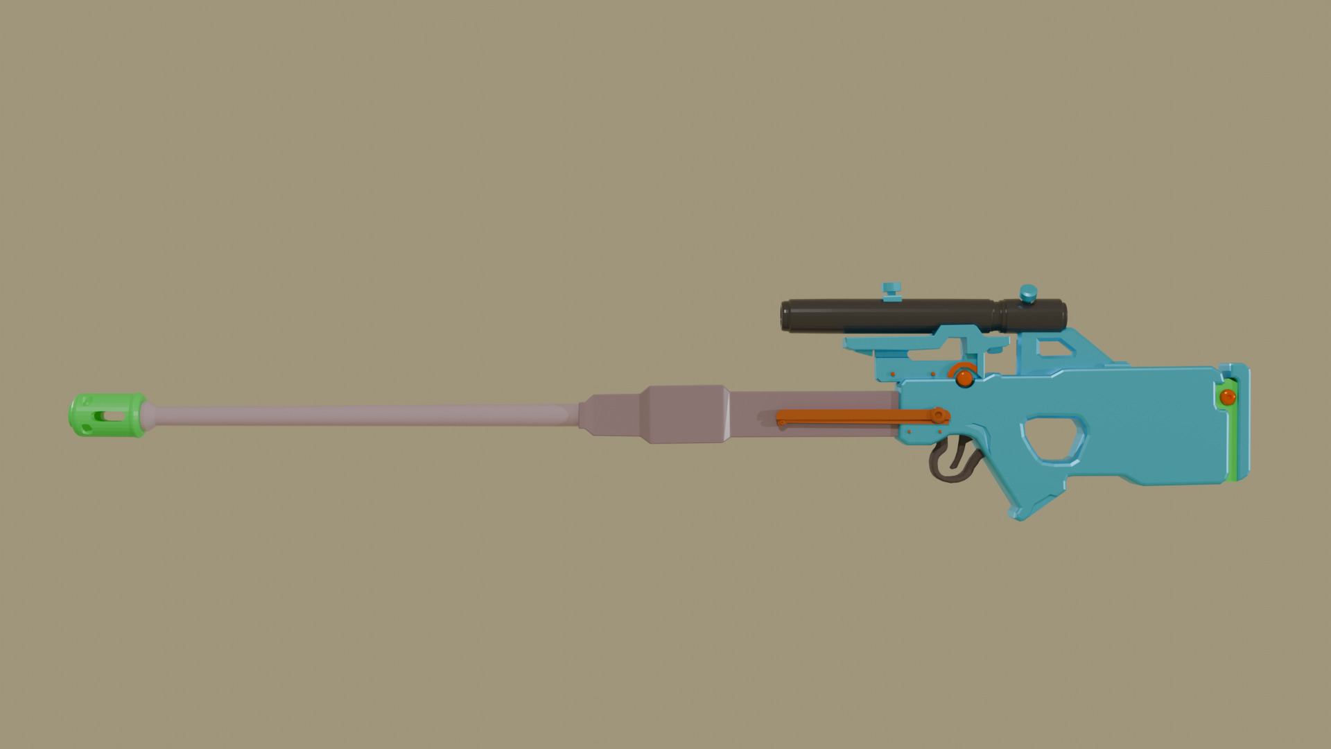 3 guns model pack Low-poly 3D model_4