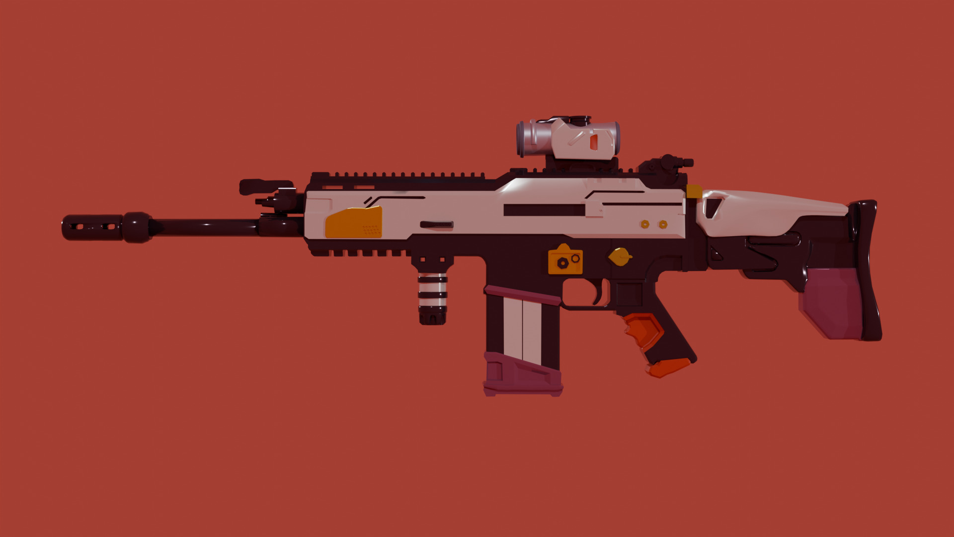 3 guns model pack Low-poly 3D model_2