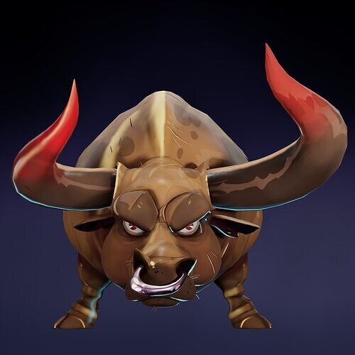 Stylized Bull Low-poly 3D model